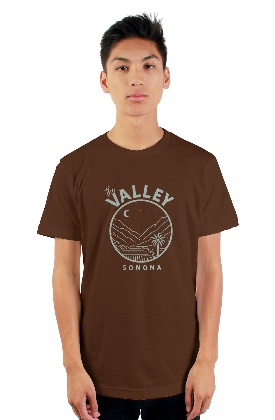 100 % Cotton Brown Mens T-Shirt Sonoma Valley